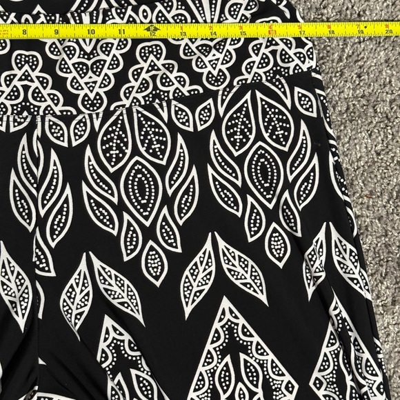 Coco Bianco Pants Woman Small Boho Pull On Wide Leg Flare Black White Palazzo - Picture 4 of 5